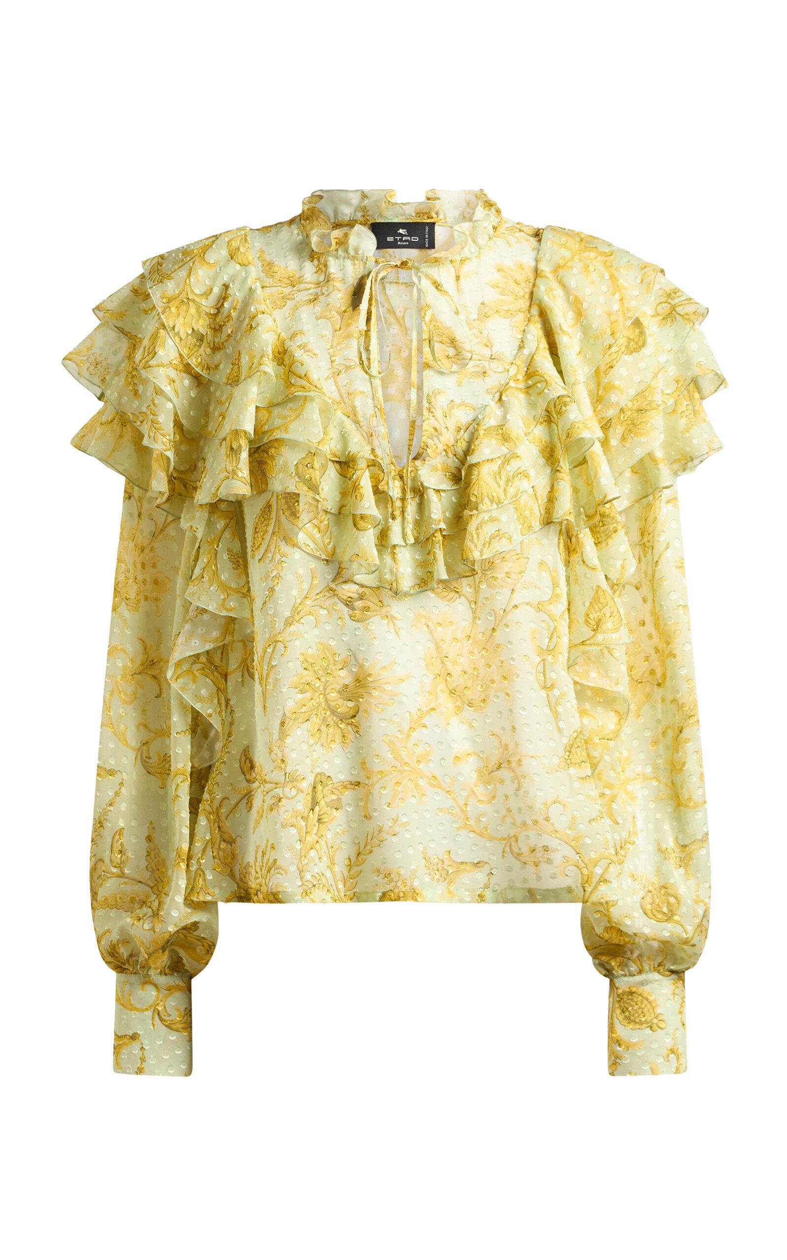 Etro Ruffled Silk-Blend Top - Moda Operandi by ETRO