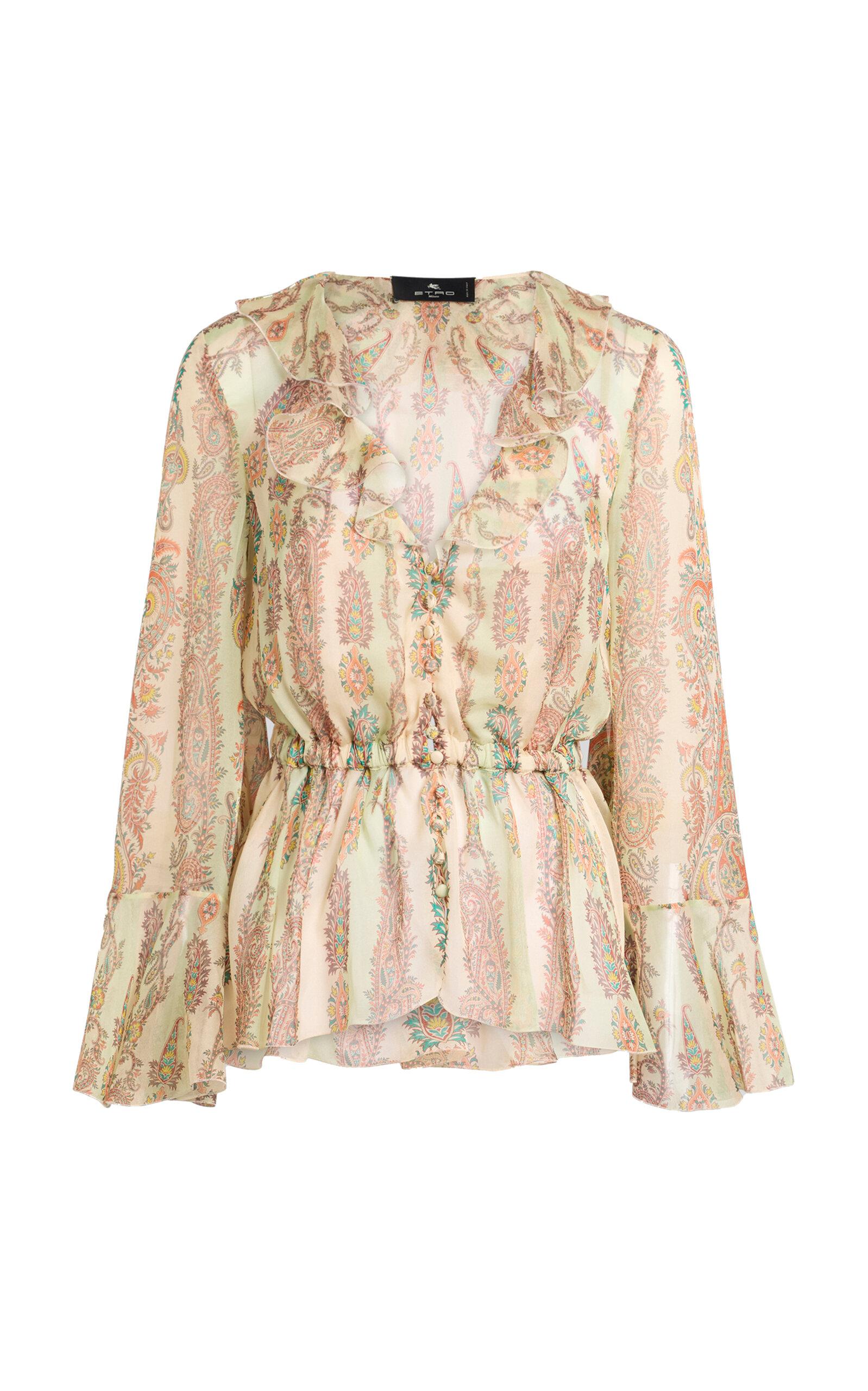 Etro Ruffled Silk Peplum Shirt - Moda Operandi by ETRO