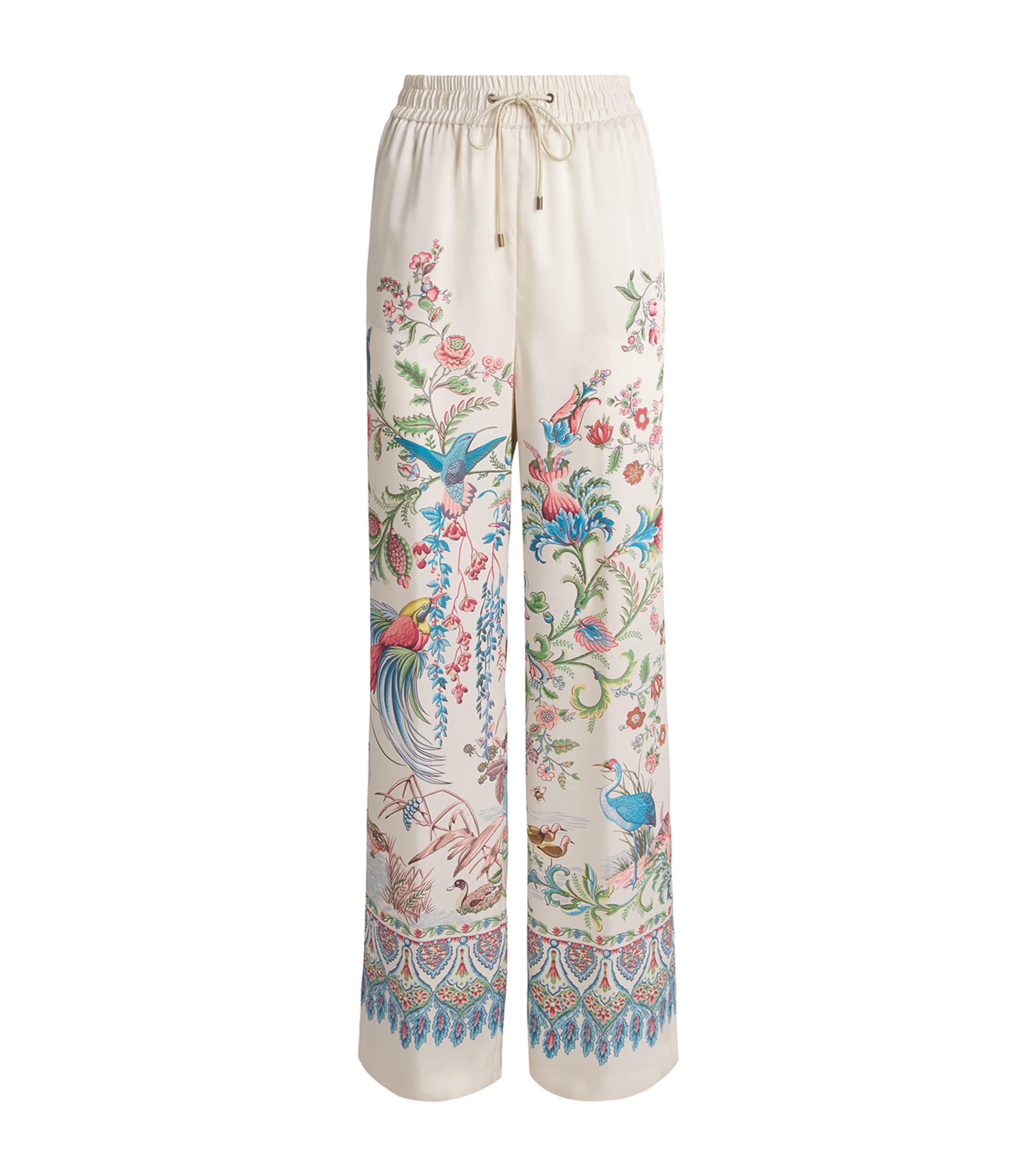 Etro Satin Embroidered Wide-Leg Trousers by ETRO