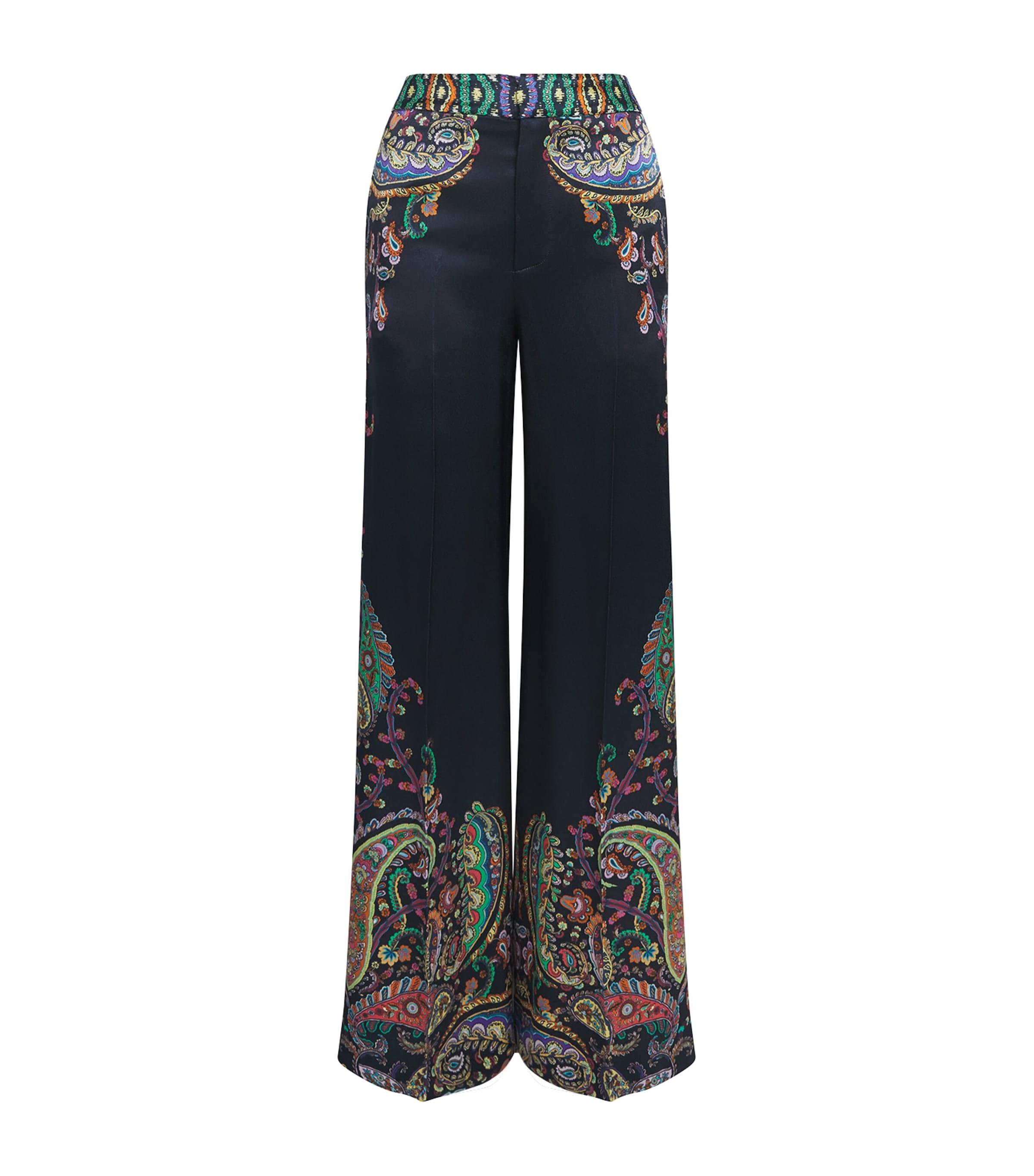 Etro Satin Paisley Wide-Leg Trousers by ETRO