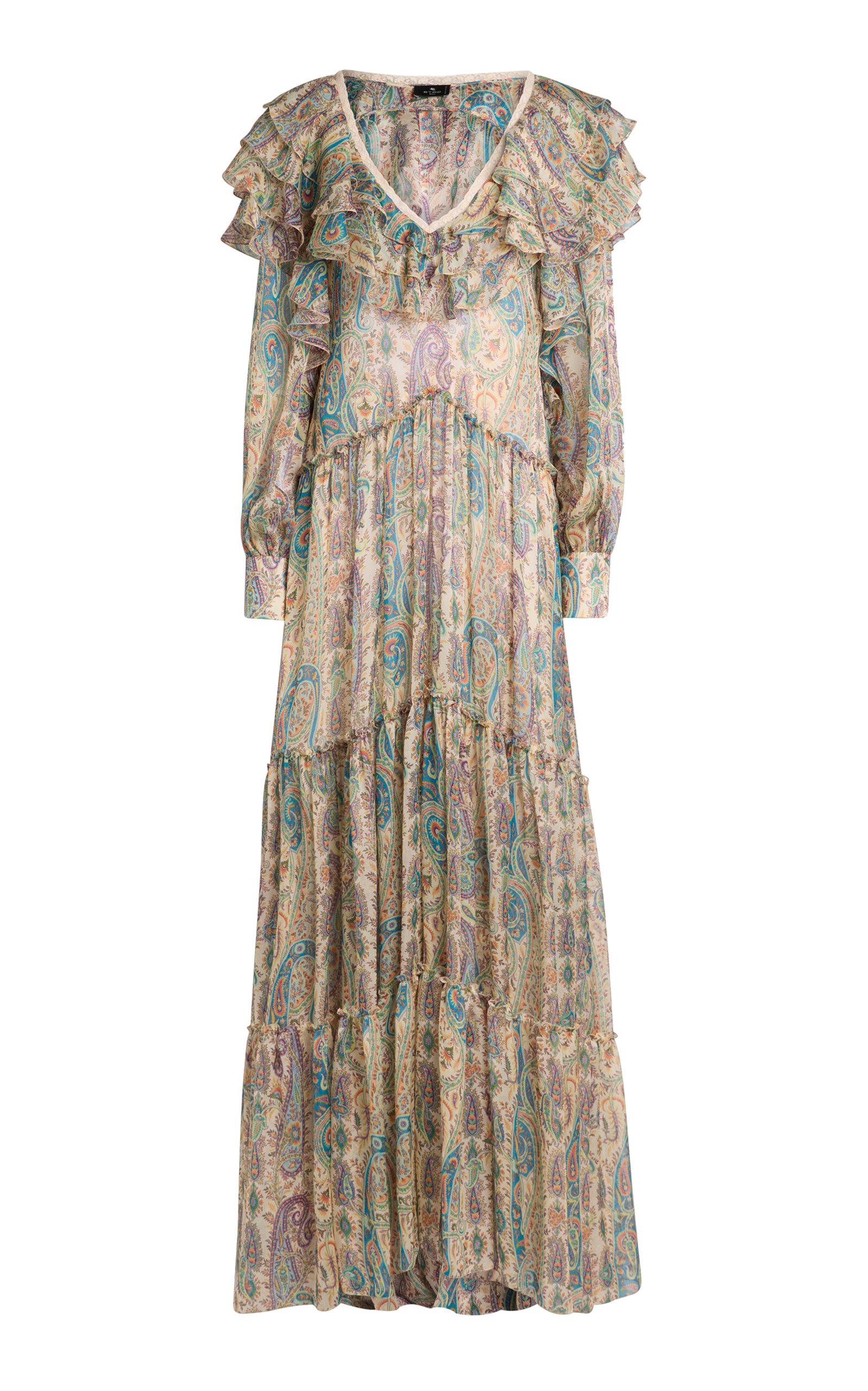 Etro Tiered Open Back Silk Maxi Dress - Moda Operandi by ETRO