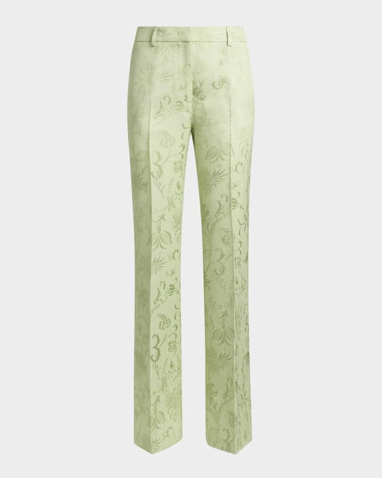 Floral Jacquard Straight-Leg Trousers by ETRO