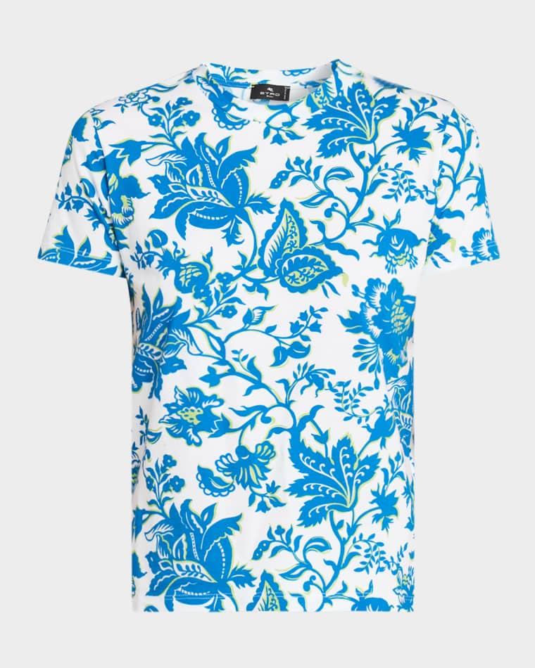 Floral-Print Cotton Short-Sleeve T-Shirt by ETRO