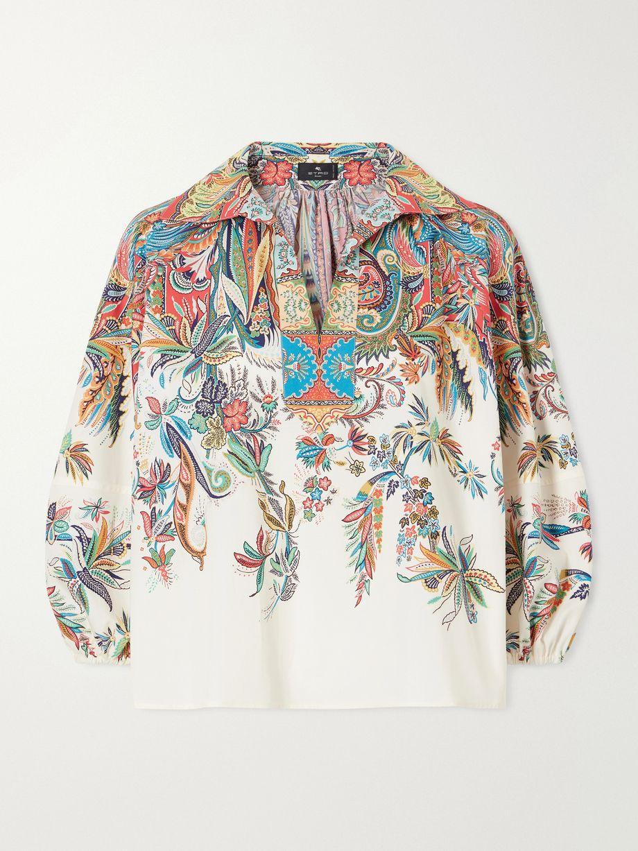 Floral-print cotton-poplin blouse by ETRO