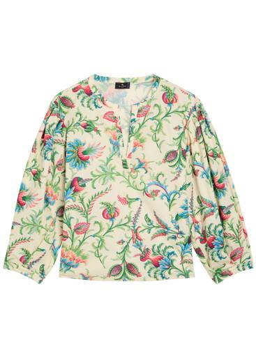 Floral-print cotton-poplin top by ETRO