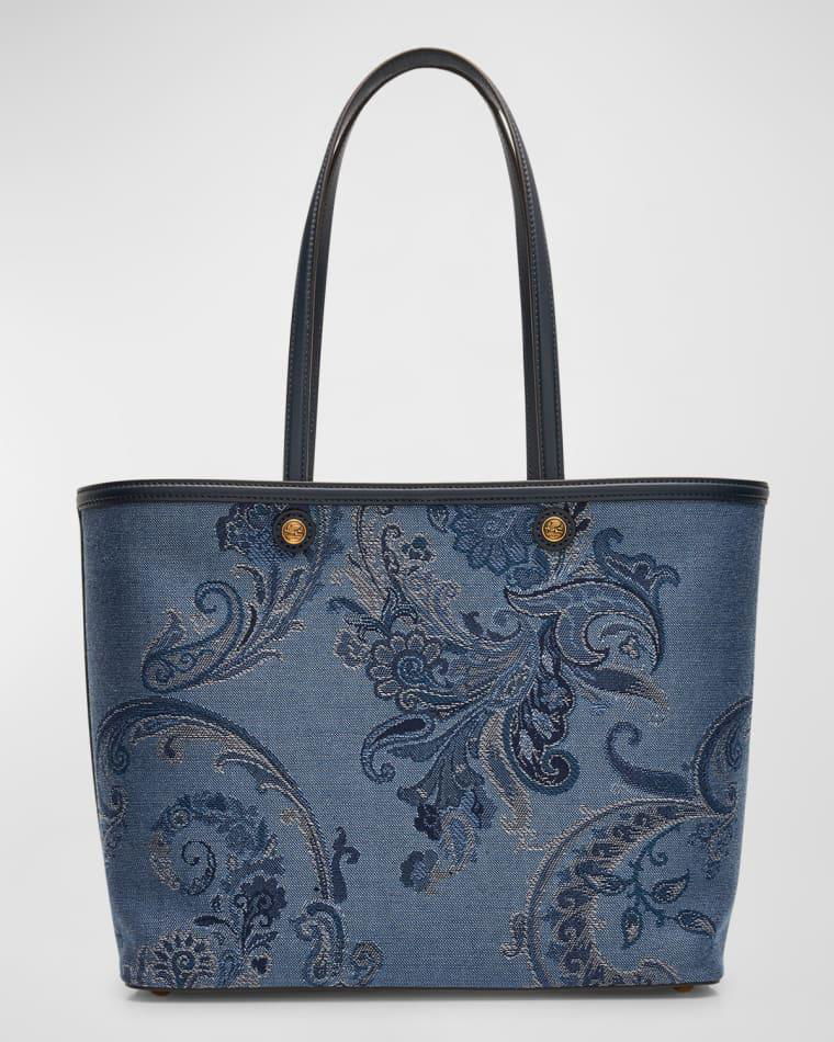 Flower Denim Jacquard Shopping Tote Bag by ETRO