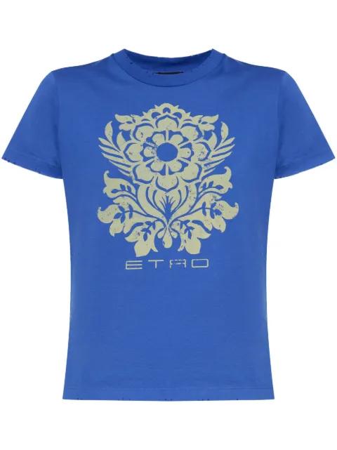 Flower-print cotton T-shirt by ETRO