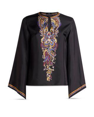 Keyhole Blouse with Flared Sleeves by ETRO