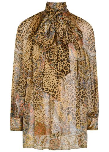 Leopard-print silk blouse by ETRO