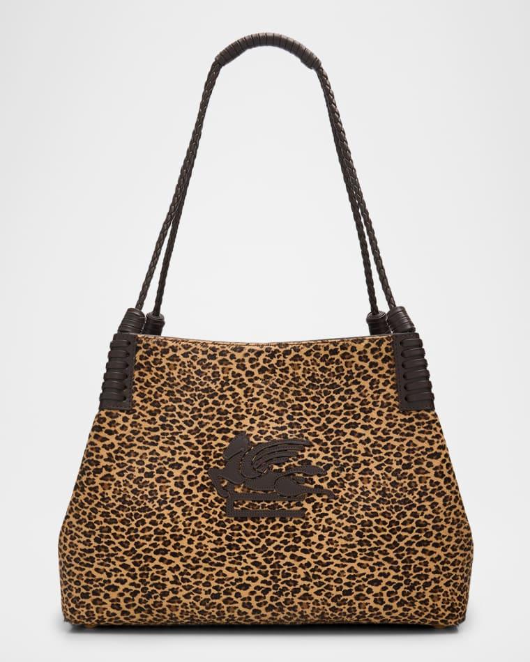 Libra Animal-Print Calf Hair Shoulder Bag by ETRO