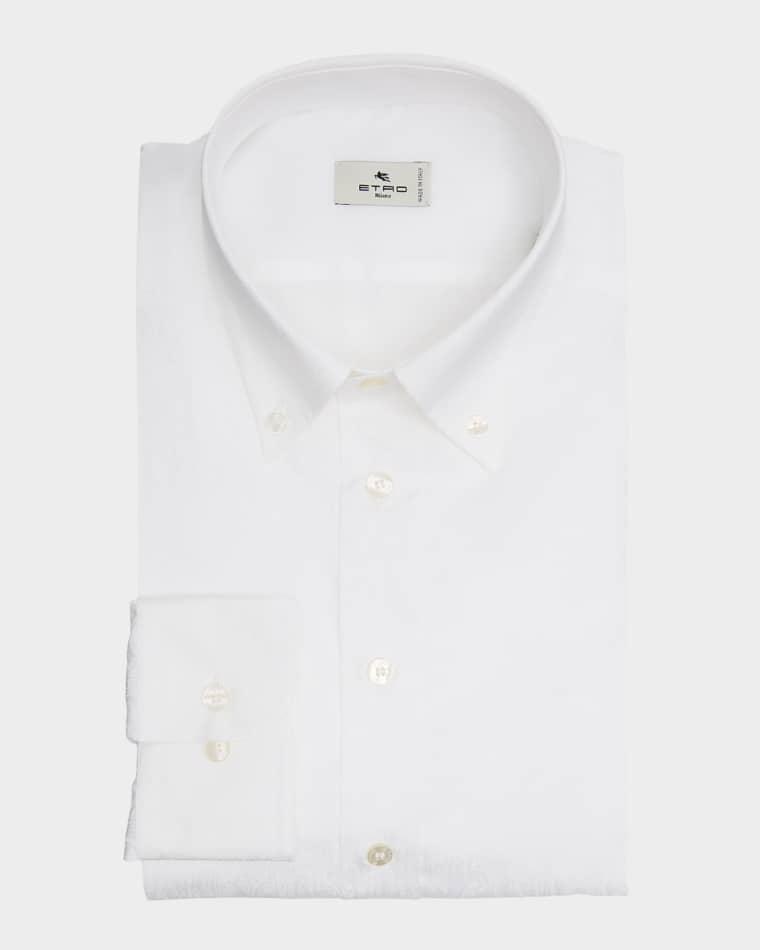 Men's Cotton Logo Jacquard Dress Shirt by ETRO