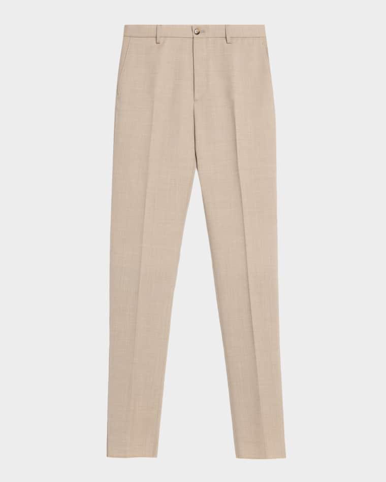 Men's Creased Virgin Wool Roma-Fit Straight-Leg Trousers by ETRO