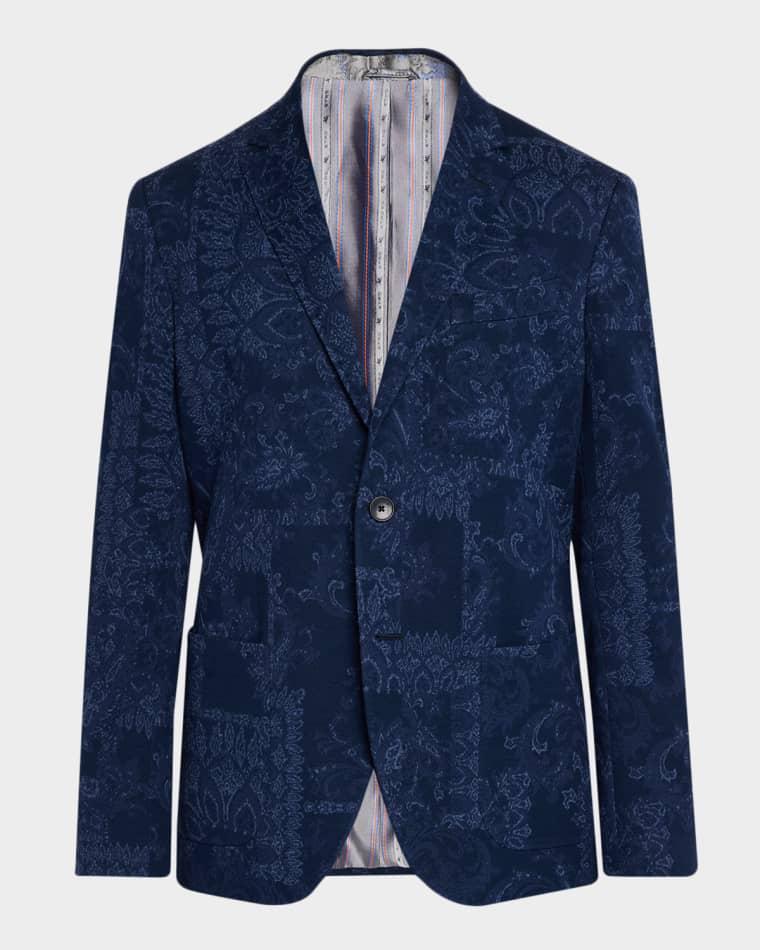 Men's Floral Motif Cotton Jacquard Sport Coat by ETRO