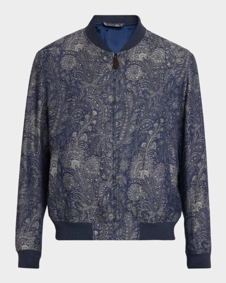 Men's Paisely Jacquard Bomber Jacket by ETRO