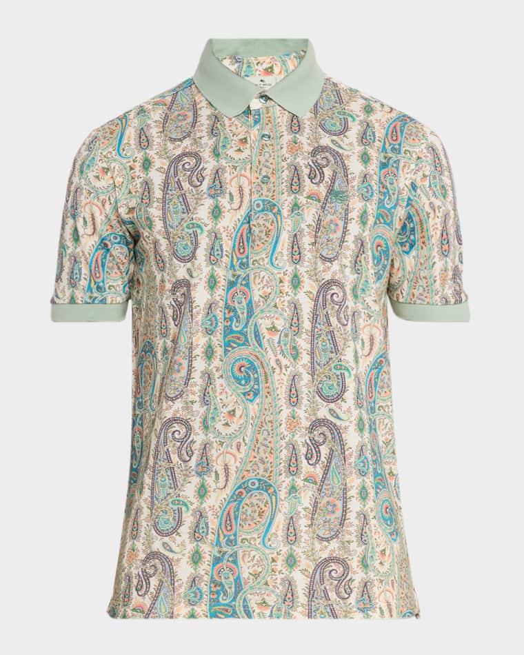 Men's Paisley-Print Roma-Fit Cotton Polo Shirt by ETRO