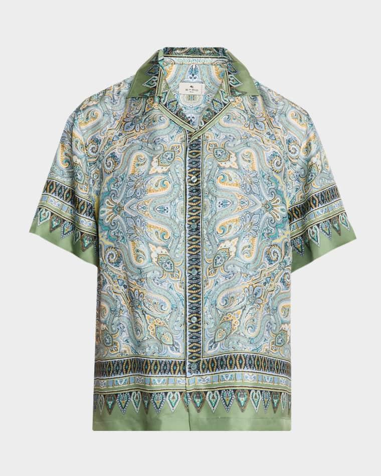 Men's Silk Paisley Bowling Shirt by ETRO