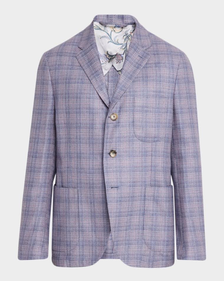 Men's Silk-Wool Check Sport Coat by ETRO