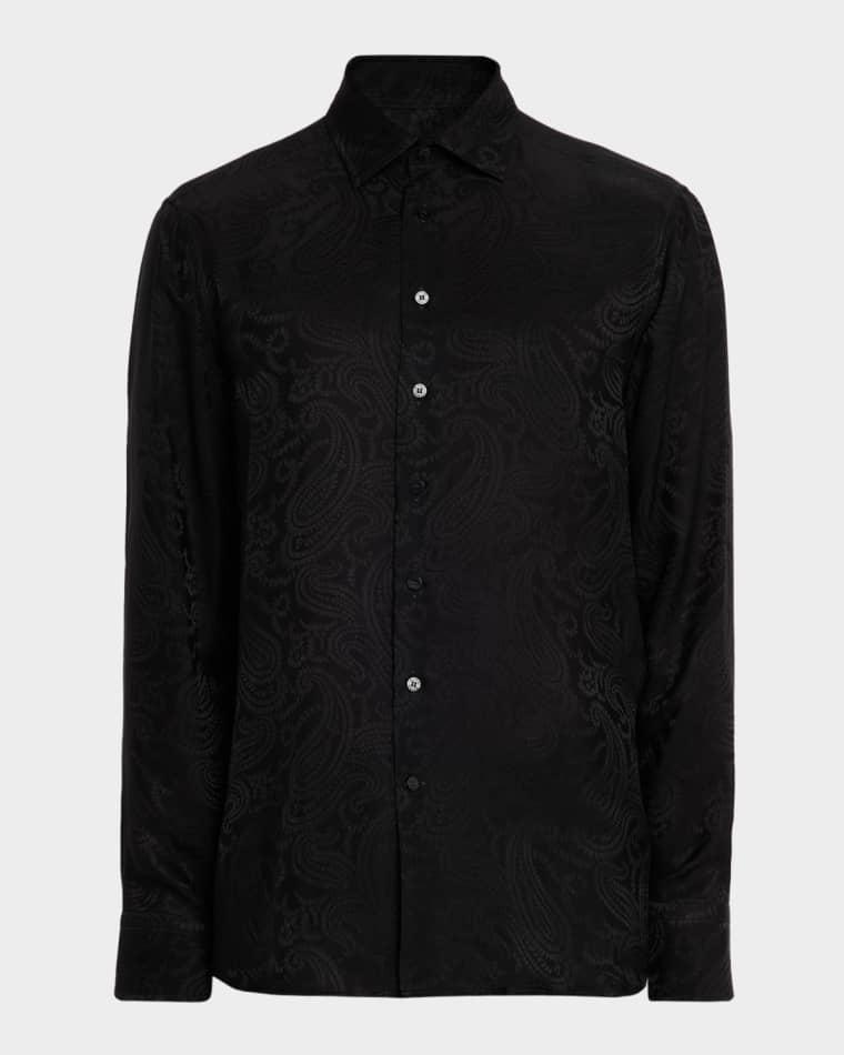 Men's Tonal Paisley Viscose and Silk Sport Shirt by ETRO