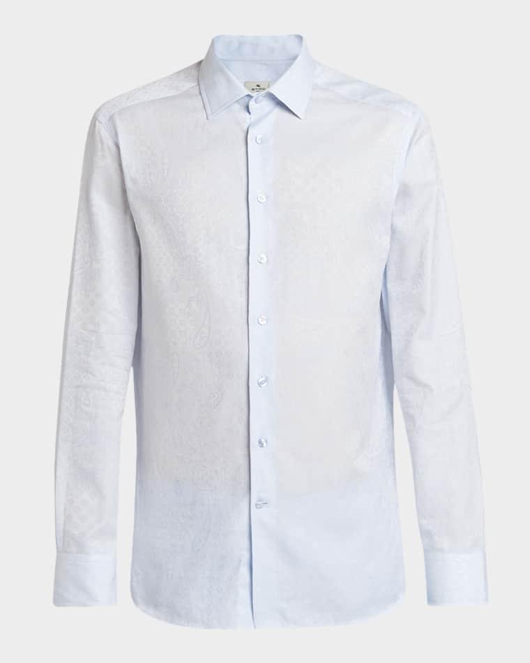 Men's Tone on Tone Button-Front Shirt by ETRO