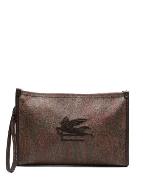 Paisley Pegasus cotton clutch bag by ETRO
