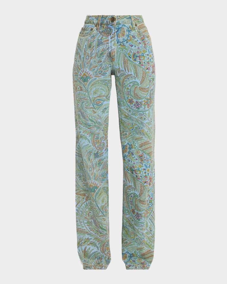 Paisley-Print Denim Flared Jeans by ETRO