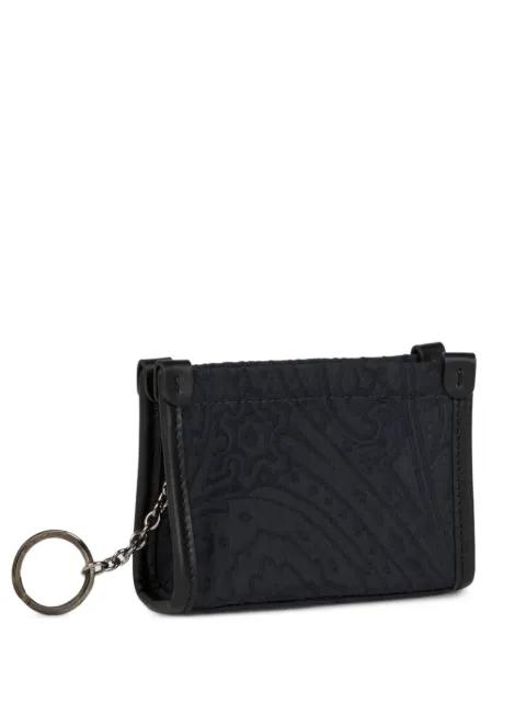 Paisley-pattern leather-trim pouch bag by ETRO