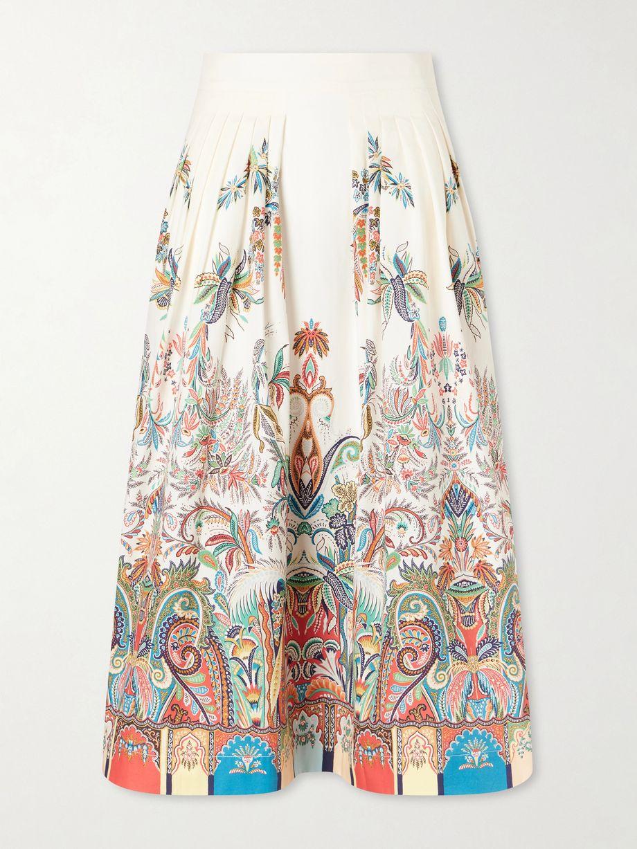 Paisley-print cotton-poplin midi skirt by ETRO