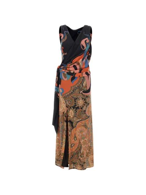 Paisley-print gathered dress by ETRO