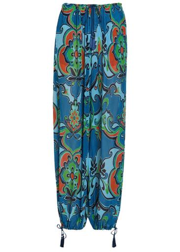 Patterned balloon-leg georgette trousers by ETRO