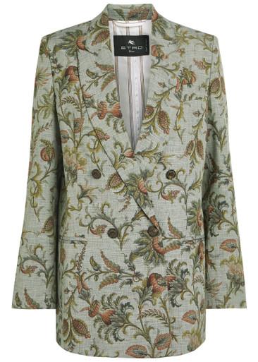 Patterned double-breasted woven blazer by ETRO