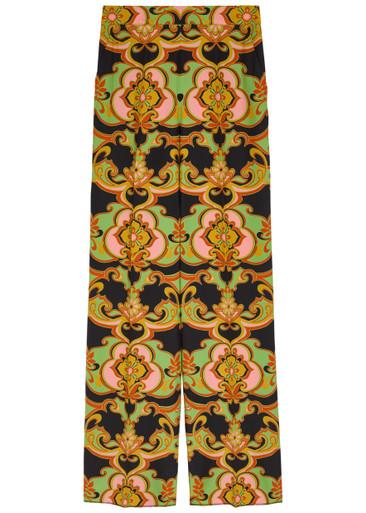 Patterned straight-leg silk trousers by ETRO