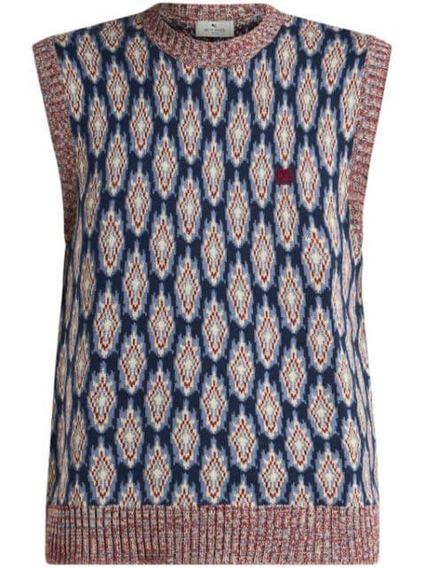 Pegaso-appliqué jacquard-pattern waistcoat by ETRO