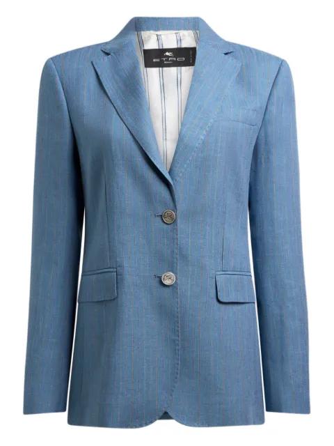 Pegaso-buttons striped single-breasted blazer by ETRO
