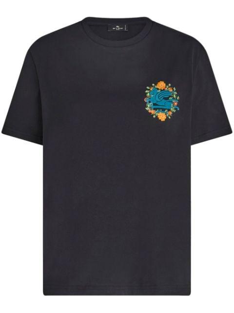 Pegaso-embroidered cotton T-shirt by ETRO
