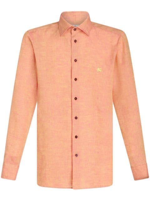 Pegaso-embroidered linen shirt by ETRO