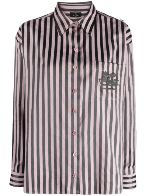Pegaso-embroidered striped shirt by ETRO