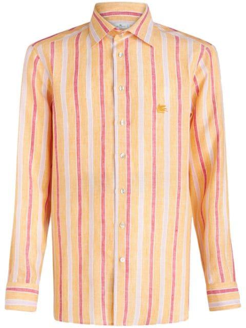 Pegaso-embroidered striped shirt by ETRO