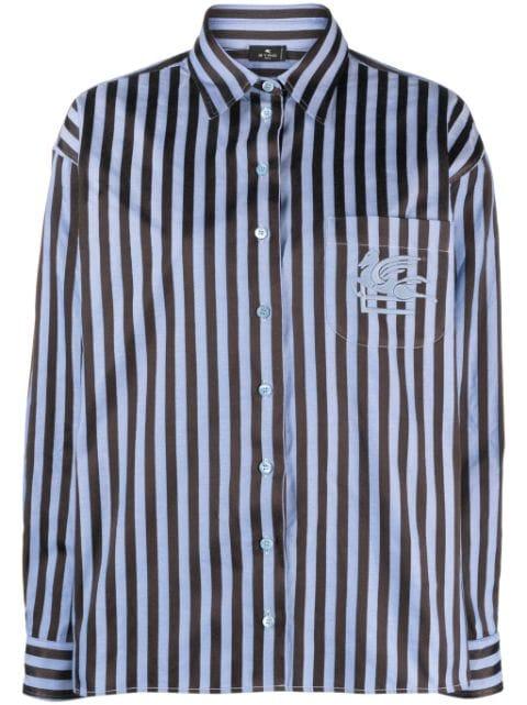 Pegaso-embroidered striped shirt by ETRO