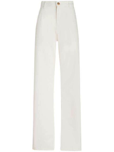 Pegaso-embroidered wide-leg jeans by ETRO