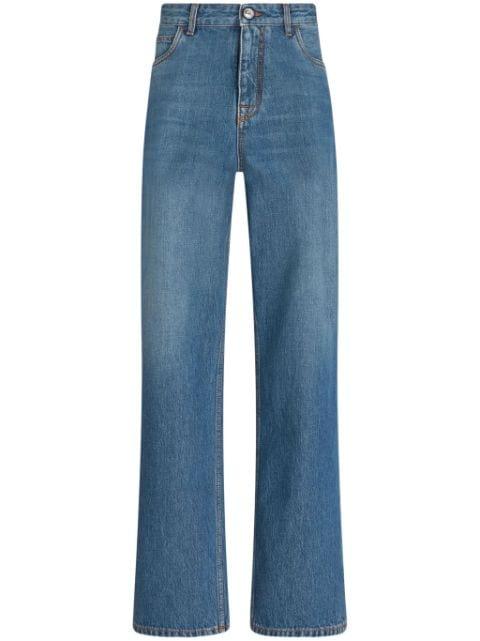 Pegaso-embroidered wide-leg jeans by ETRO