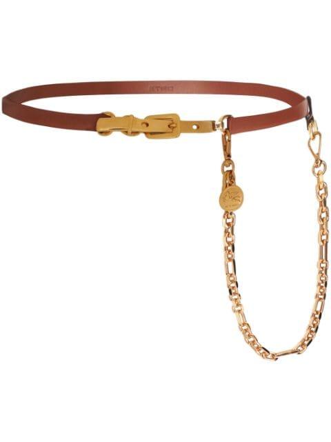 Pegaso-medallion chain leather belt by ETRO