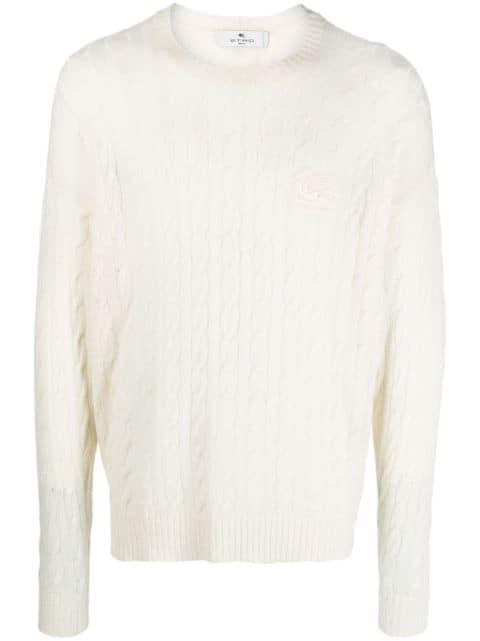Pegaso-motif cable-knit jumper by ETRO