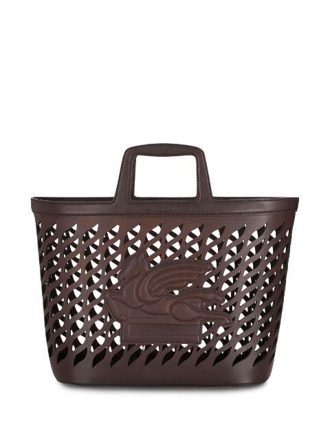 Pegaso-motif laser-cut tote by ETRO