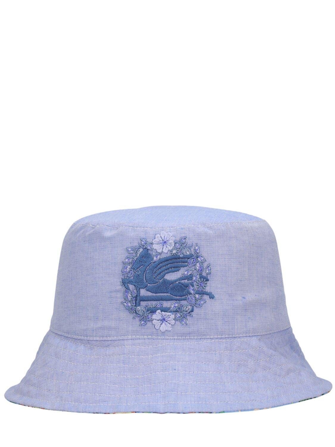 Printed Cotton & Linen Bucket Hat by ETRO