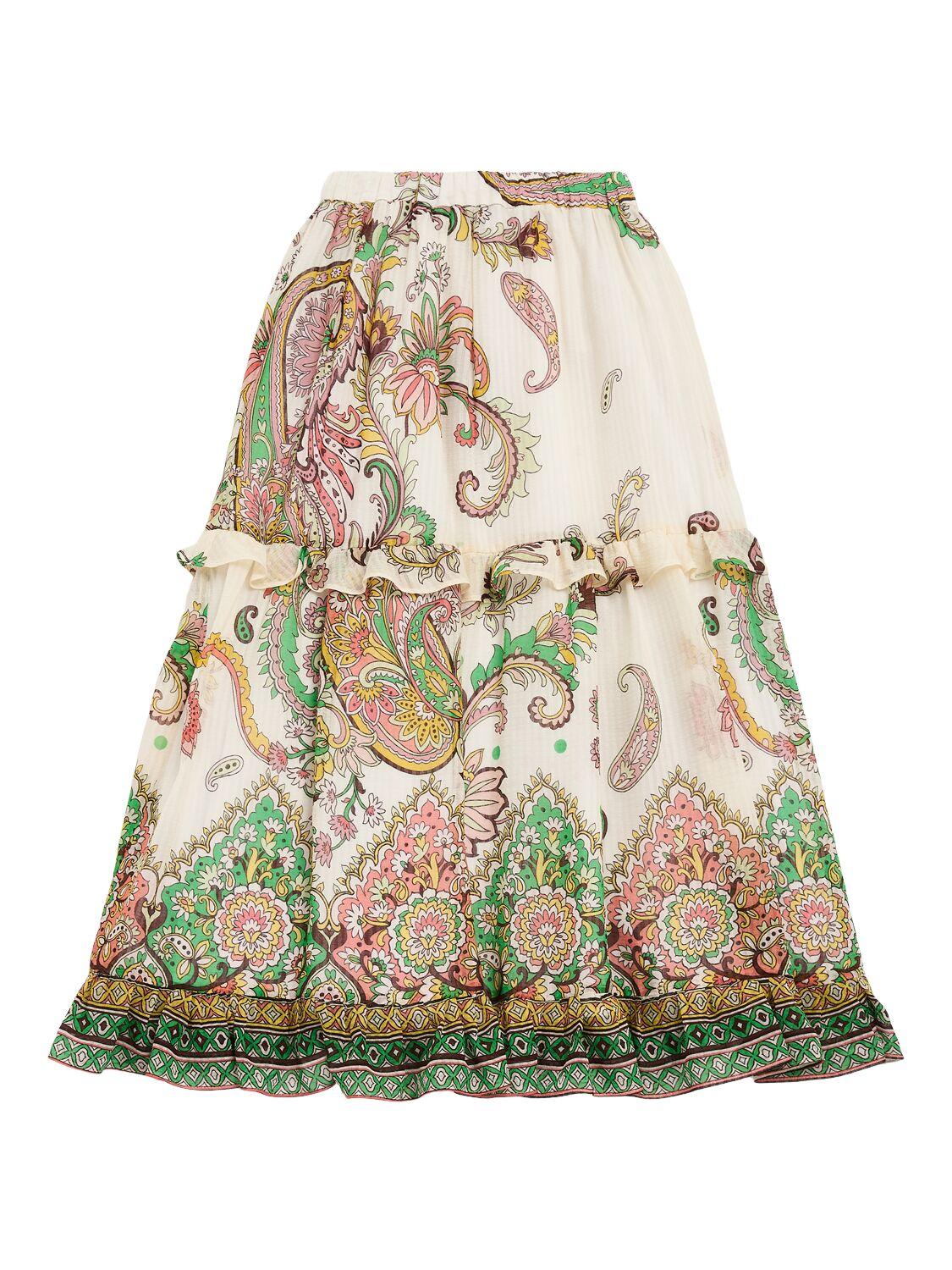 Printed Cotton & Silk Muslin Skirt by ETRO