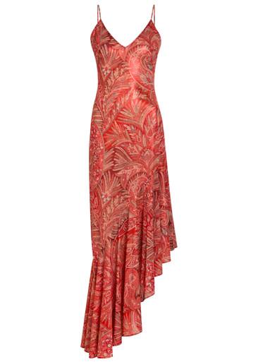 Printed asymmetric chiffon maxi dress by ETRO