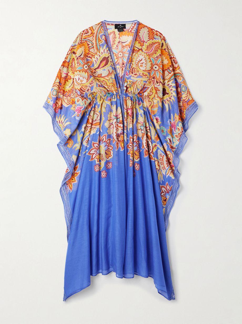 Printed cotton and silk-blend voile kaftan by ETRO Printed cotton and silk-blend voile kaftan by ETRO