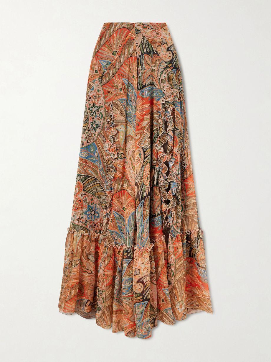 Printed silk maxi skirt by ETRO