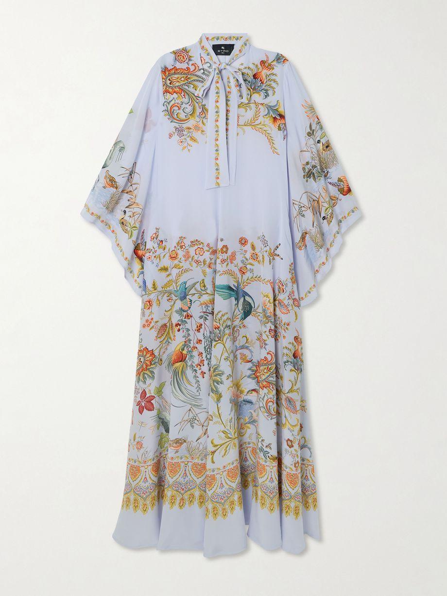 Pussy-bow printed silk maxi dress by ETRO
