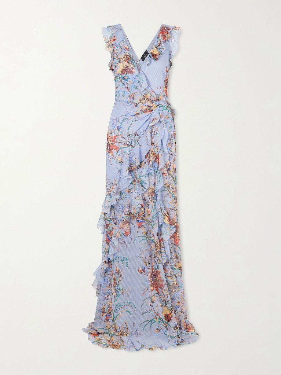 Ruffled tiered paisley and floral-print satin maxi dress by ETRO